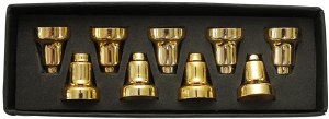 Picture of Metal Menorah Candle Drip Cups Gold 9 Pack